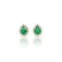 Brinco Clássico Esmeraldas Colombianas Gota 2,86ct 28 Brilhantes 0,95ct J SI1 4,73g Ouro Amarelo 18k - Coleção Colômbia Emerald