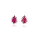 Brinco Clássico I 2 Espinélios Vermelhos Gota 4,83ct 30 Brilhantes 1,36ct H VS2 5,79g Ouro Branco 18k - Coleção Rubelita
