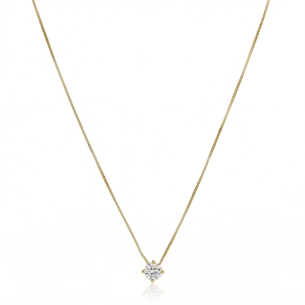 [073242] Colar Ponto de Luz Only You 0,23 ct · Ouro Amarelo 18k