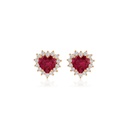 Brinco Clássico Rubelita Coração 1,56ct 28 Brilhantes 0,40ct J s1 3,12g Ouro Amarelo 18k - Coleção Rubelita