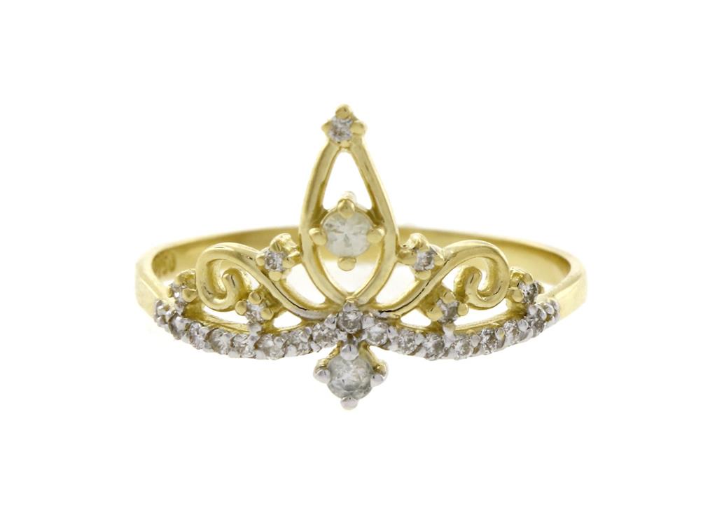 ANEL COROA BRILHANTES 0,11CT 1,80G OURO AMARELO 18K - COLEÇAO SWEET