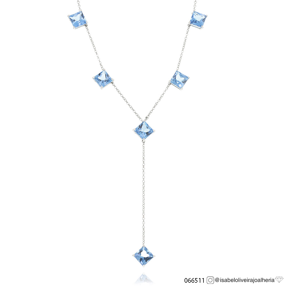Colar Blue Sky 14,13 ct · Ouro Branco 18k